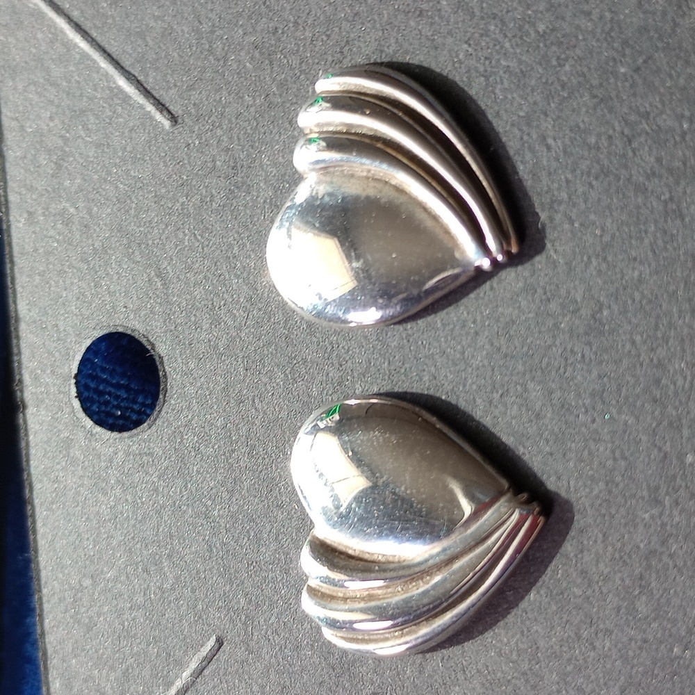 Elegant Silver Heart Earrings